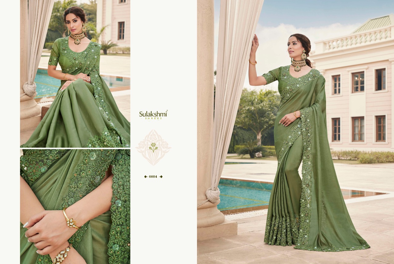 SULAKSHMI  SAREES MOHANNA D NO-6604 BRIDAL DESIGNER INDIAN WOMEN SAREE COLLECTION