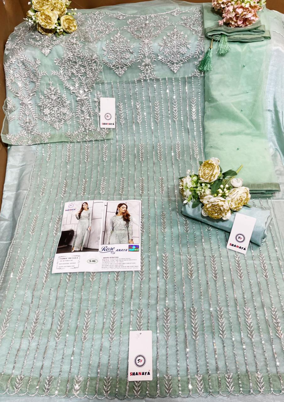 Shanaya Rose S-46 Colour Wholesale Pakistani Salwar Kameez