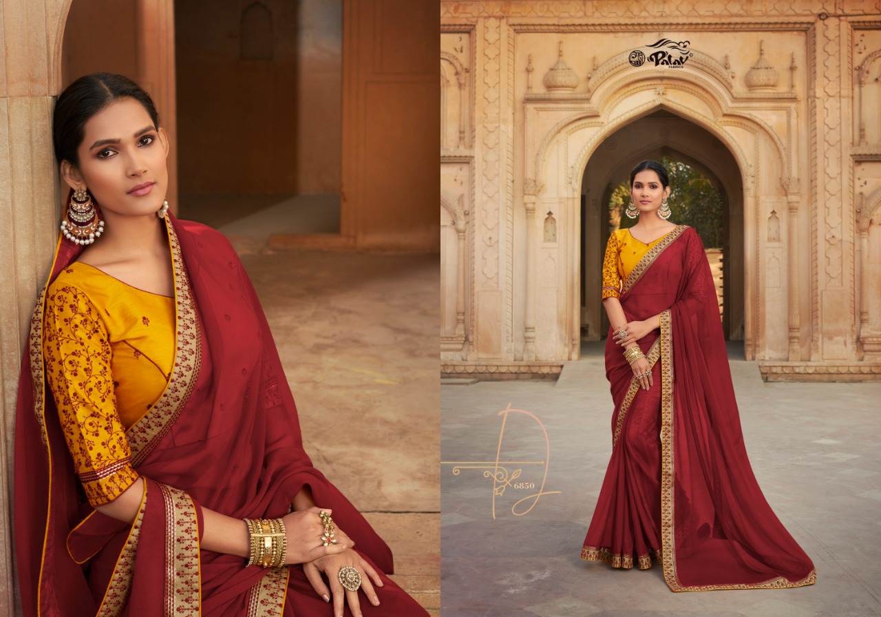 PALAV SHANKHAM VOL 18 D NO 6850 CHIFFON DESIGNER FANCY SAREES