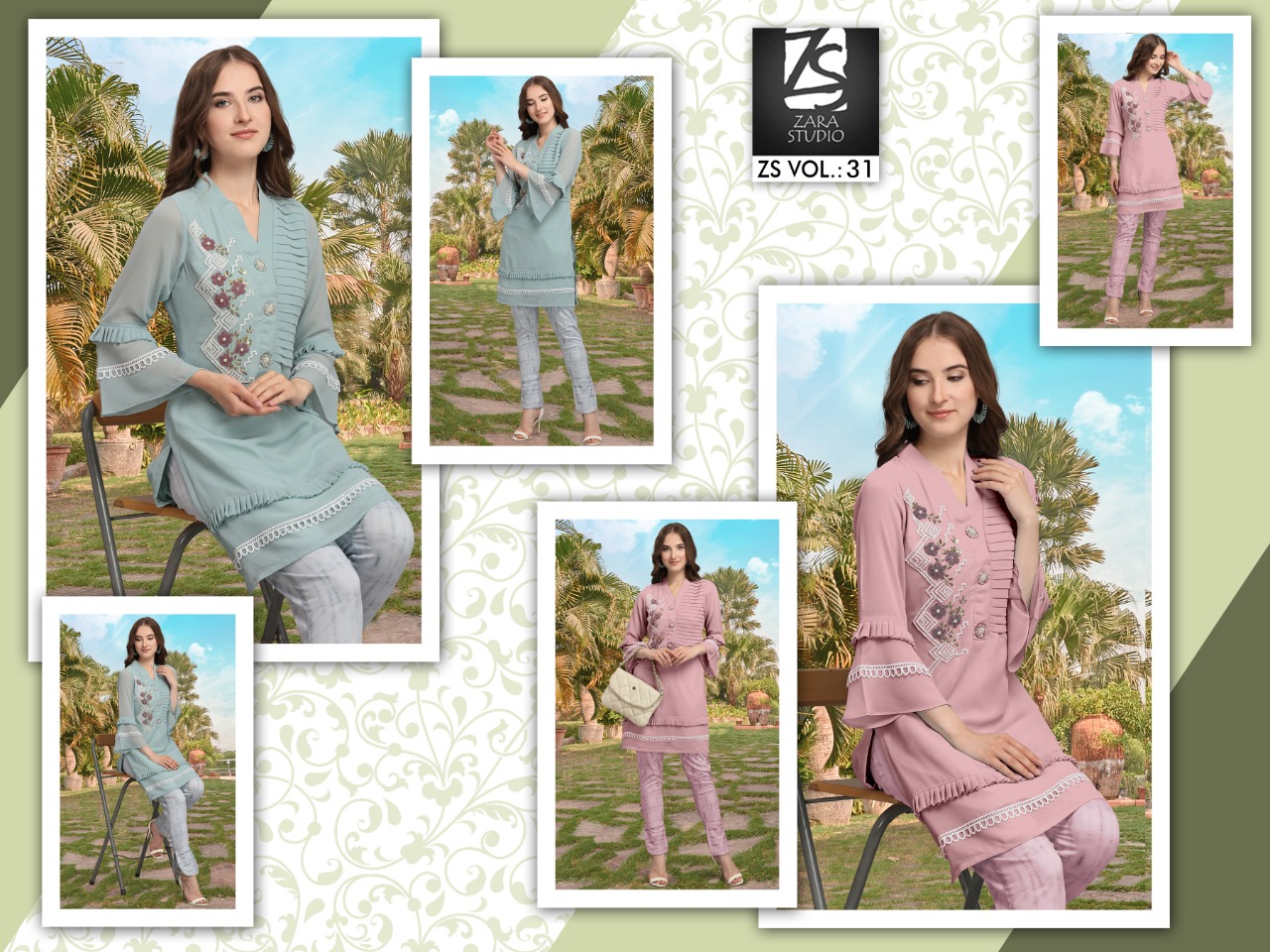 ZARA STUDIO ZS VOL 31 DESIGNER STYLIS KURTI WITH CIGARETTE PANTS
