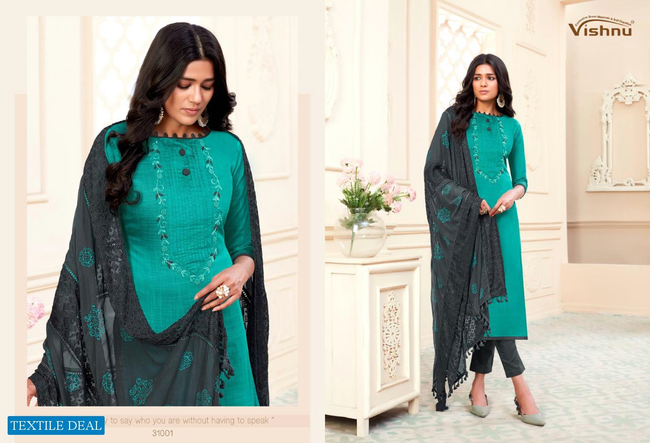 Vishnu Noureen Vol-9 Wholesale Embroidered Dress Material