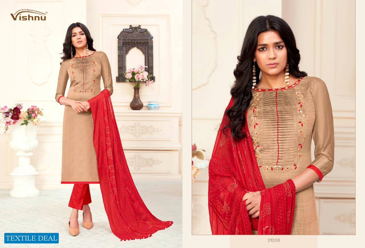 Vishnu Noureen Vol-9 Wholesale Embroidered Dress Material