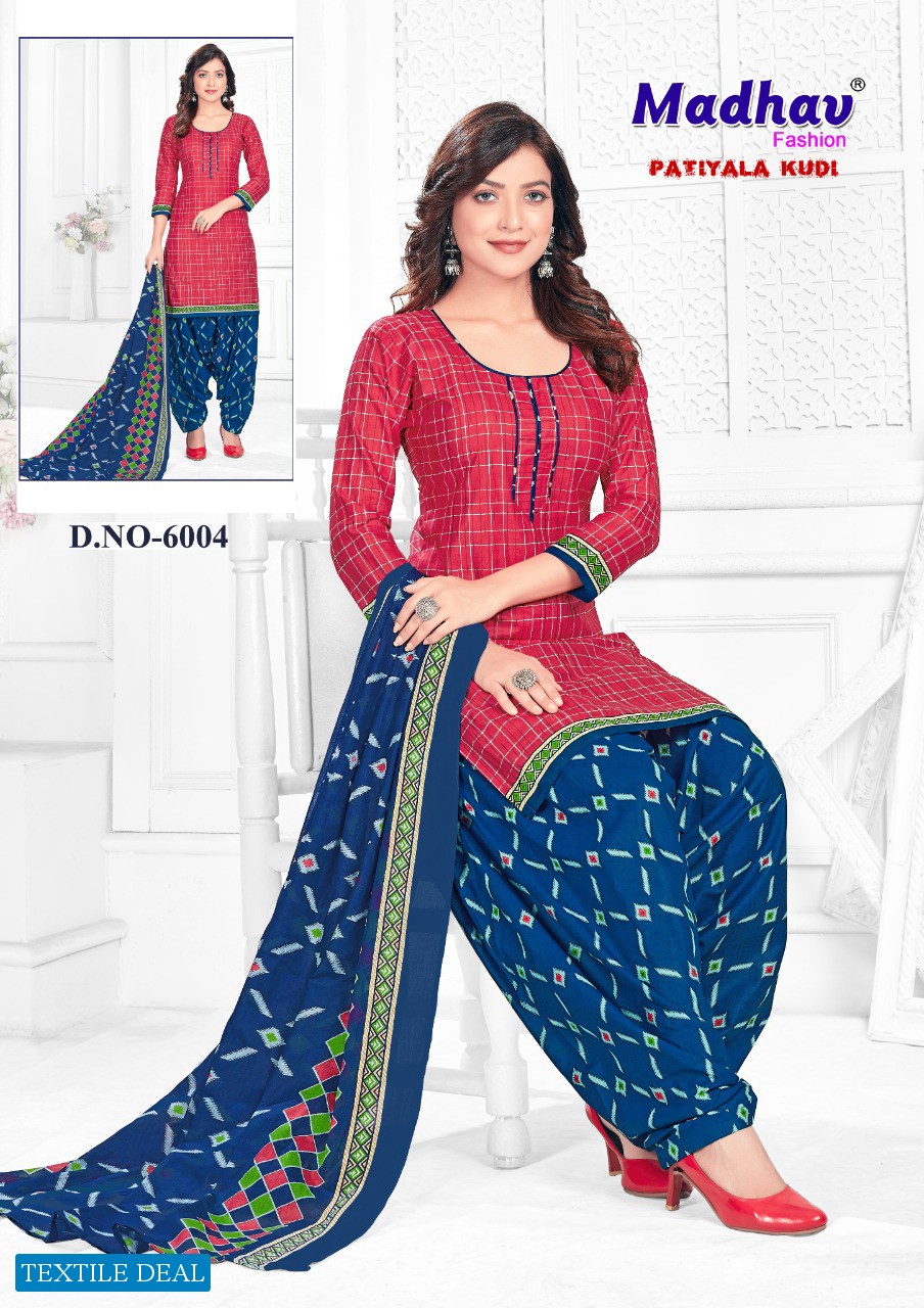 Madhav Patiyala Kudi Vol-6 Wholesale Cotton Printed Dress