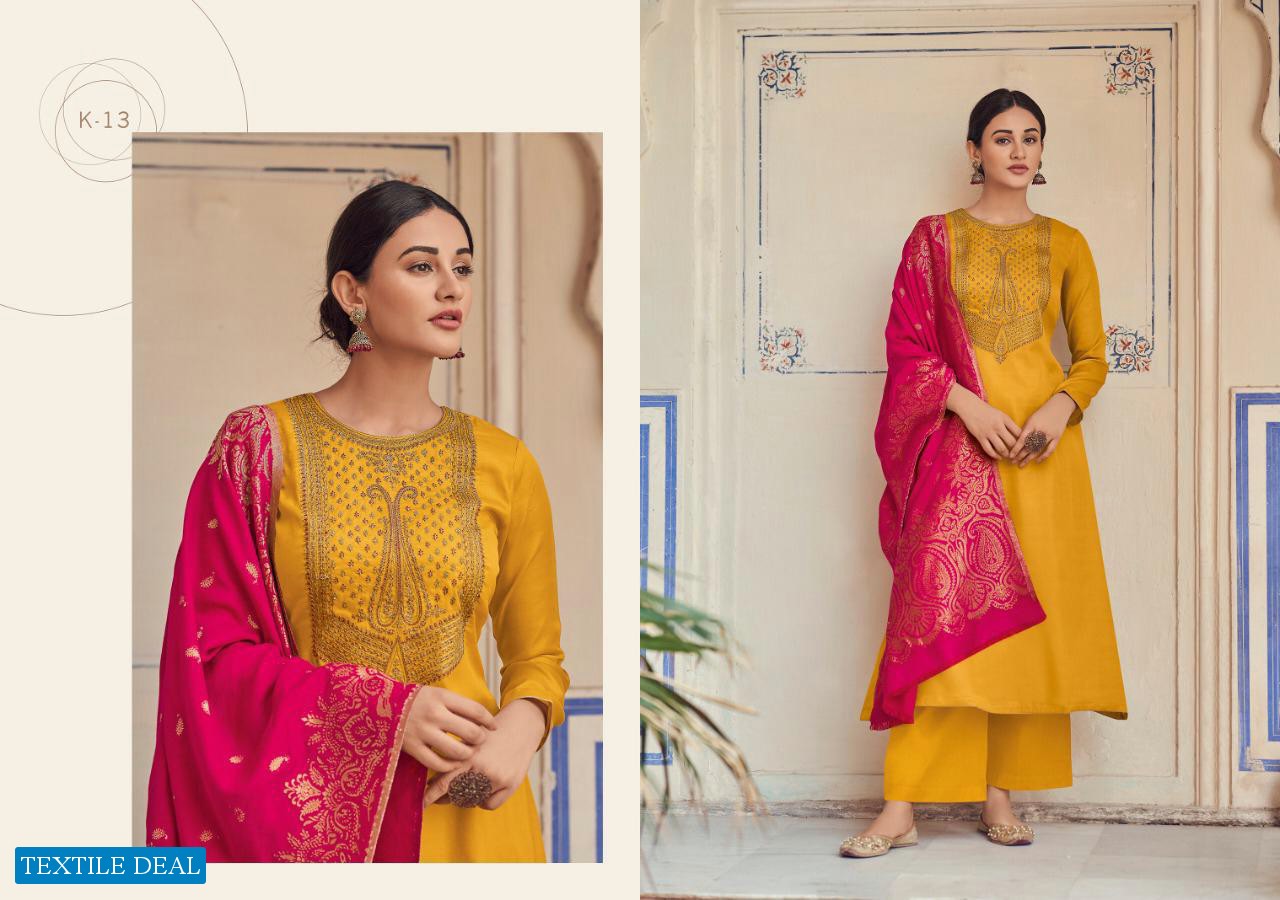 Varsha Kalpi Wholesale Tussar Silk With Embroidery Salwar Kameez