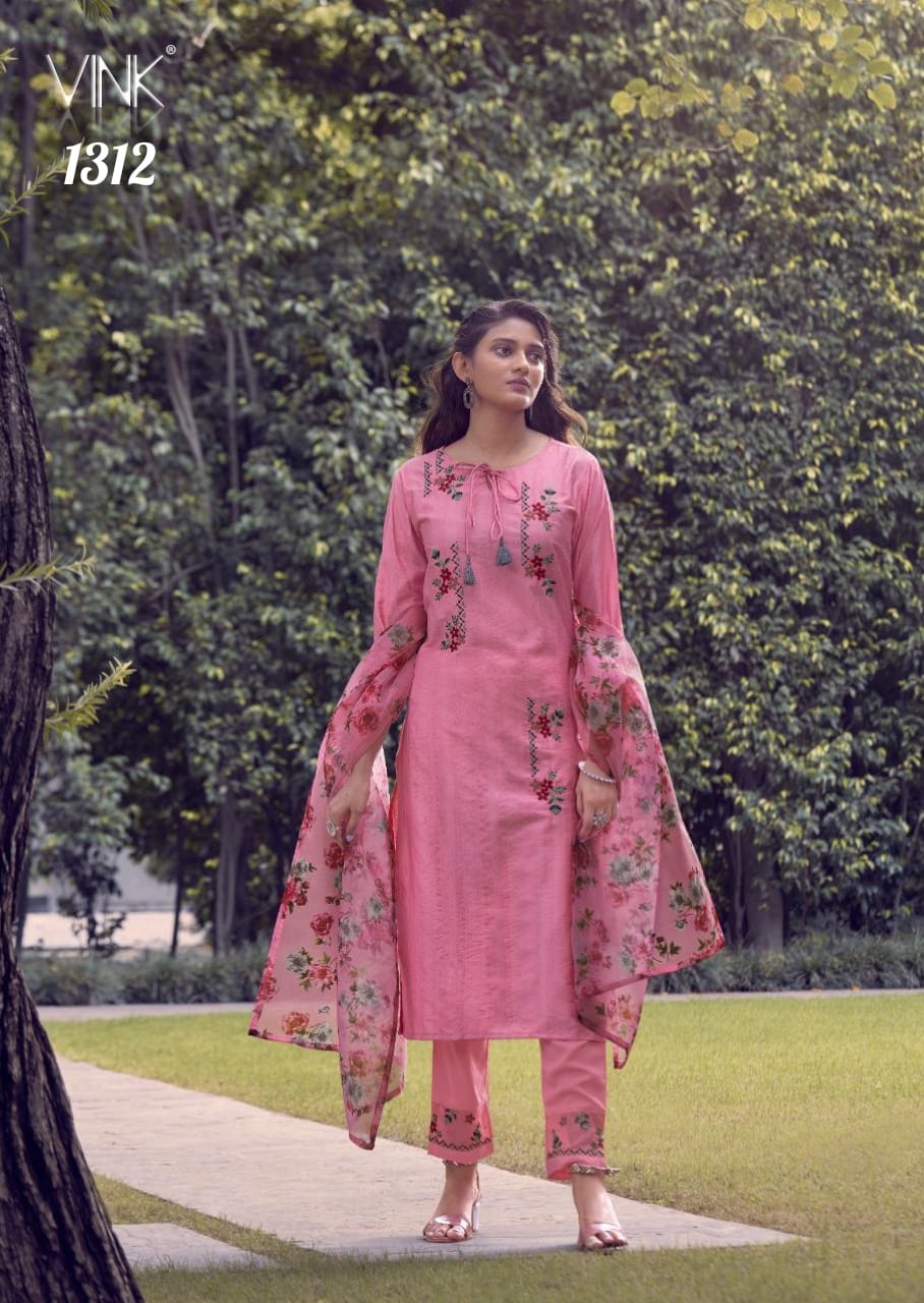 VINK PRESENTS OCCASIONS  VOL 2 DESIGNER CLASSY KURTI WITH DUPATTA AND PANTS