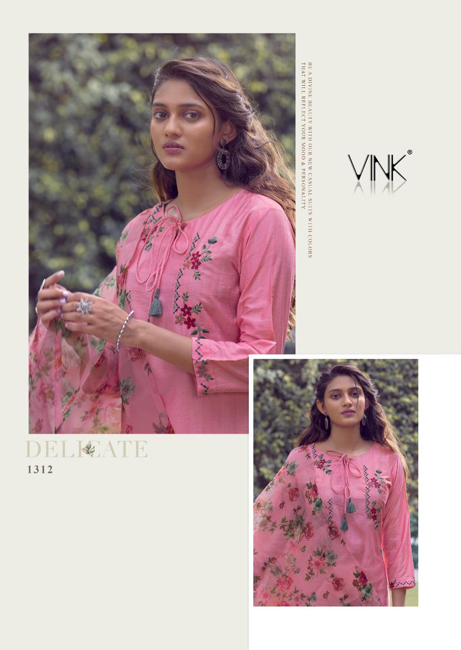 VINK PRESENTS OCCASIONS  VOL 2 DESIGNER CLASSY KURTI WITH DUPATTA AND PANTS
