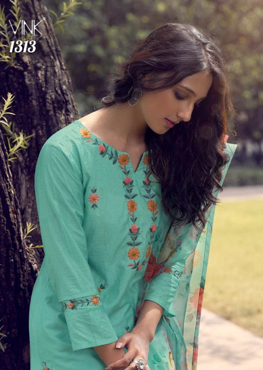 VINK PRESENTS OCCASIONS  VOL 2 DESIGNER CLASSY KURTI WITH DUPATTA AND PANTS
