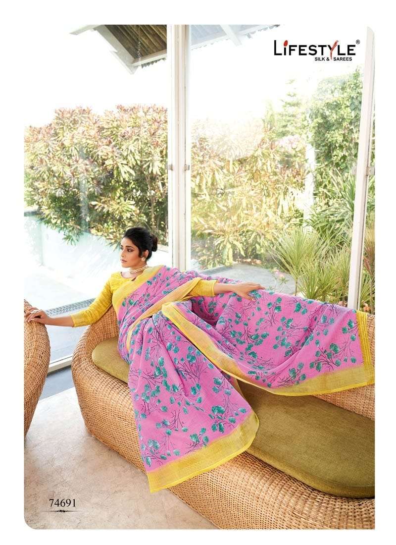 KRITIKA COTTON BY LIFESTYLE LINEN SILK ETHNIC TRADITIONAL WEAR SAREES