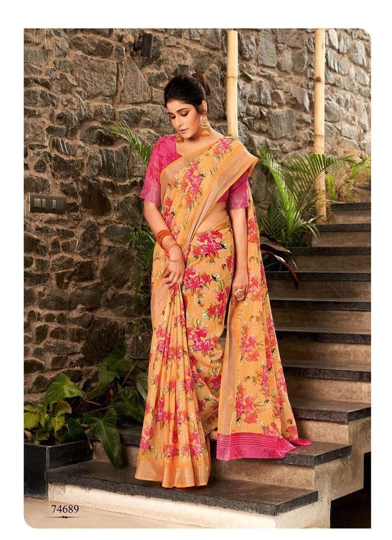 KRITIKA COTTON BY LIFESTYLE LINEN SILK ETHNIC TRADITIONAL WEAR SAREES