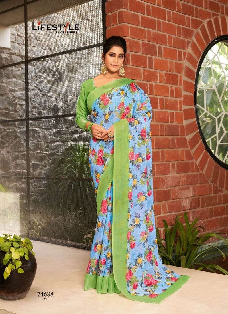 KRITIKA COTTON BY LIFESTYLE LINEN SILK ETHNIC TRADITIONAL WEAR SAREES