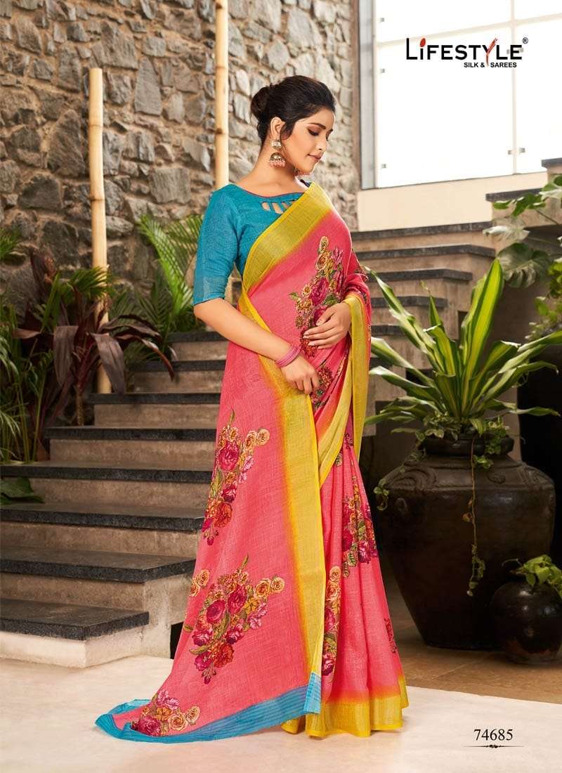 KRITIKA COTTON BY LIFESTYLE LINEN SILK ETHNIC TRADITIONAL WEAR SAREES