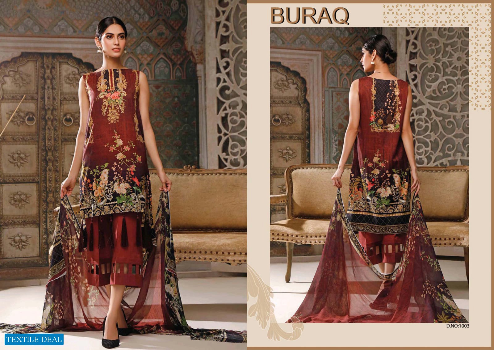 Agha Noor Buraq Vol-2 Jam Satin Cotton printed Dress Material