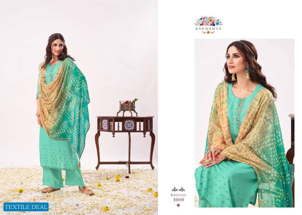 Karmanya Vol-1 Wholesale Pure Viscose Muslin With Work Dress