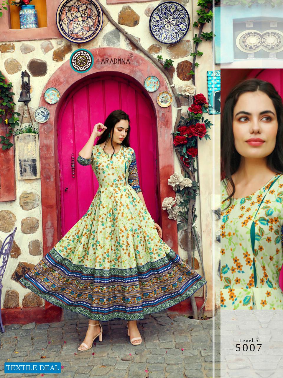 Aradhna Level Vol-5 Wholesale Long Anarkali Kurtis Catalogs
