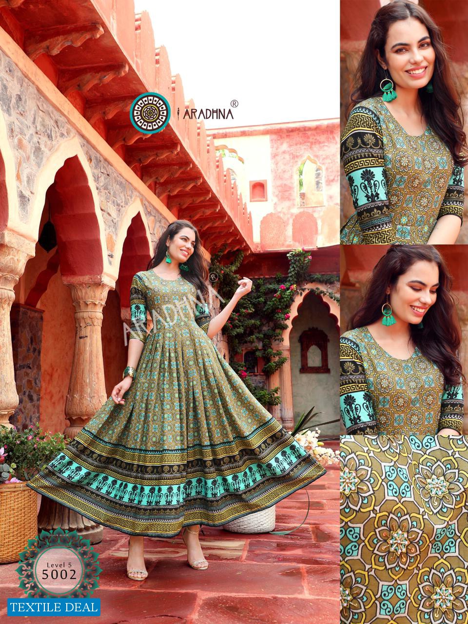 Aradhna Level Vol-5 Wholesale Long Anarkali Kurtis Catalogs