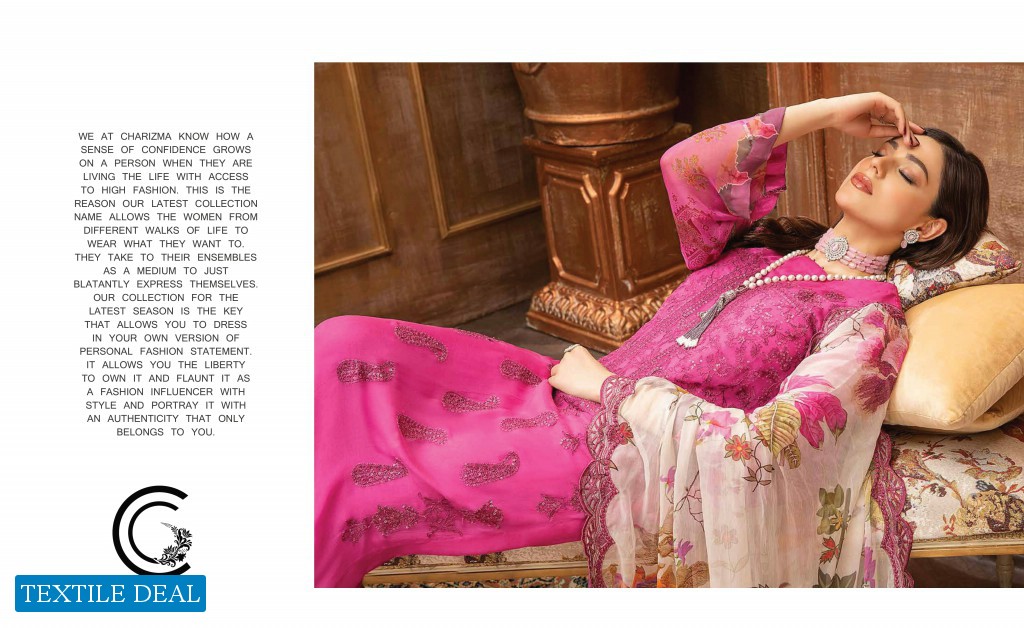 Charizma Vasl Embroidered chiffon collection with printed and embroidered chiffon dupatta