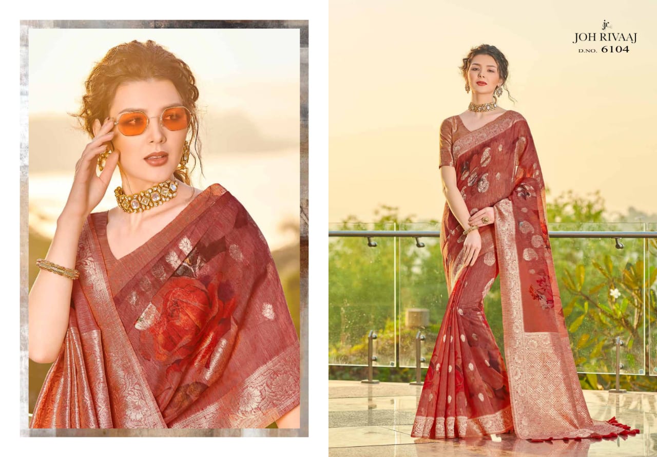 JOH RIVAAJ JANET VOL61 SILK WITH DIGITAL PRINTED DESIGNER SAREES