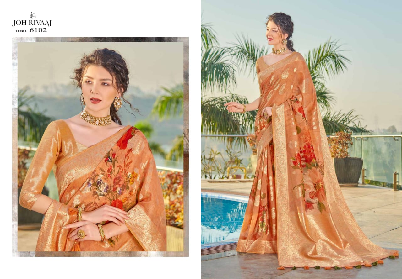JOH RIVAAJ JANET VOL61 SILK WITH DIGITAL PRINTED DESIGNER SAREES