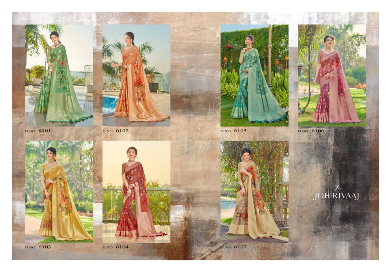 JOH RIVAAJ JANET VOL61 SILK WITH DIGITAL PRINTED DESIGNER SAREES