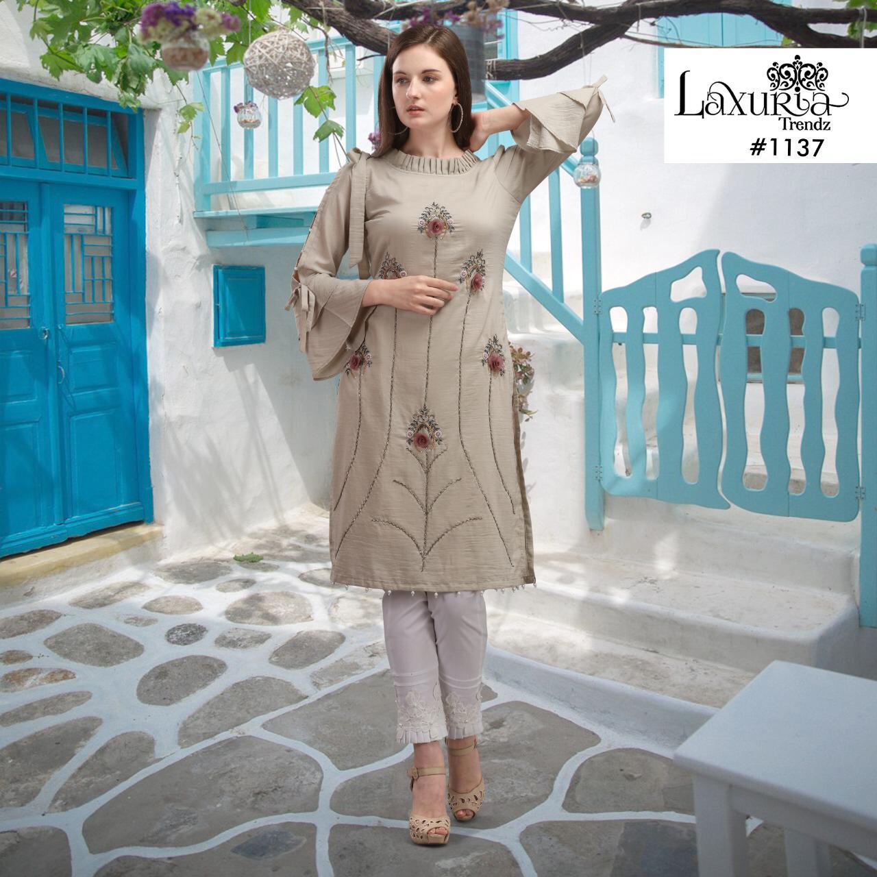 LAXURIA D NO 1137 DESIGNER STYLISH KURTI WITH CIGARETTE PANTS