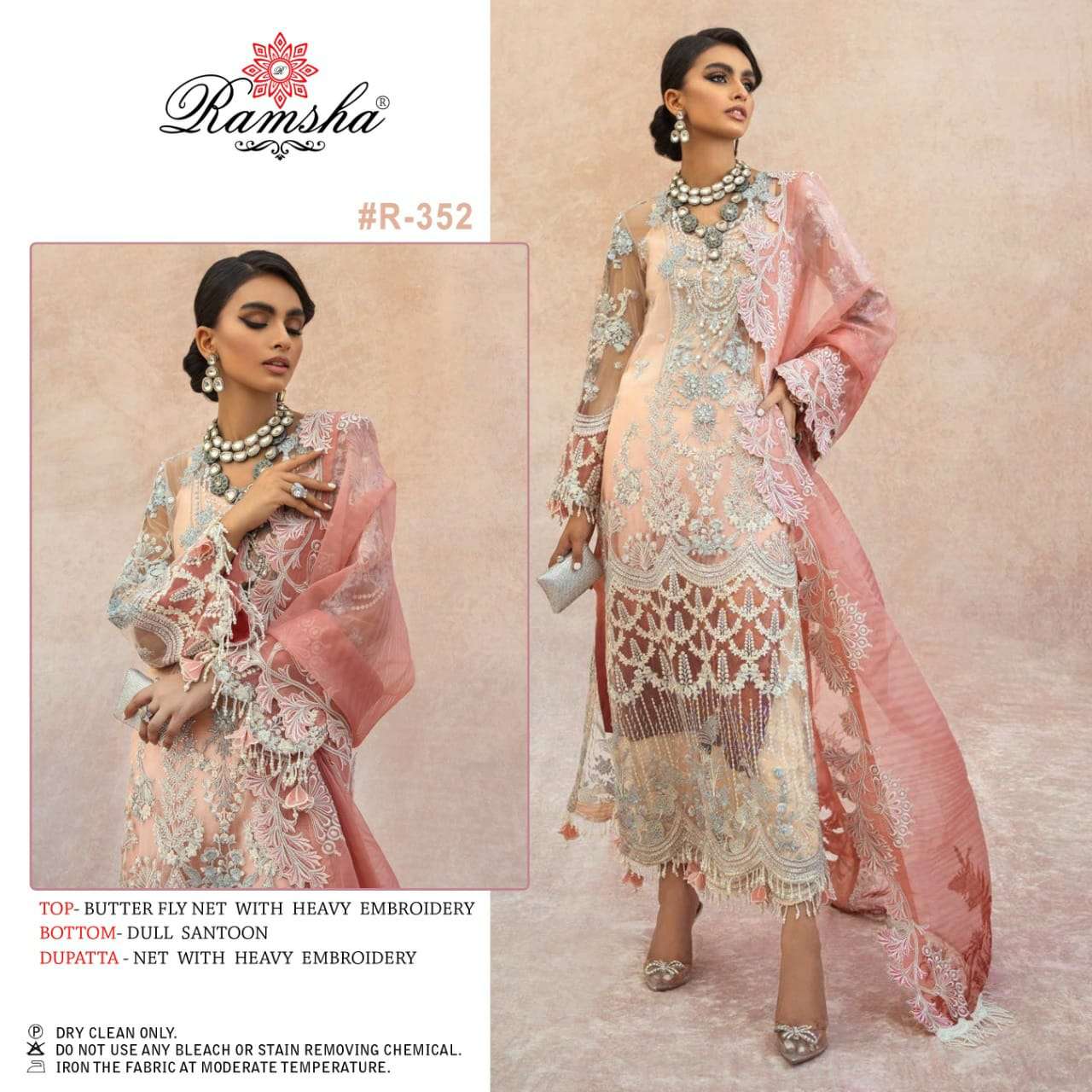 RAMSHA VOL 22 SERIES 351-354 PAKISTANI DESIGNER FANCY SUITS