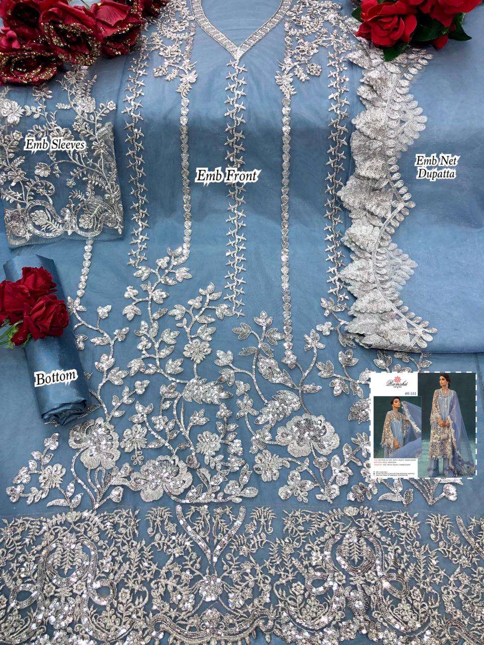 RAMSHA VOL 22 SERIES 351-354 PAKISTANI DESIGNER FANCY SUITS