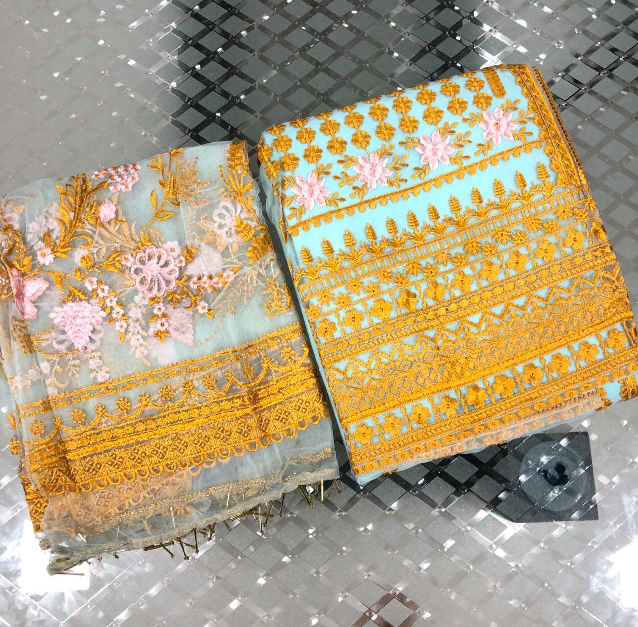 KILRUBA 6001  NET WITH EMBROIDERY  PAKISTANI STYLISH DESIGNER SUITS