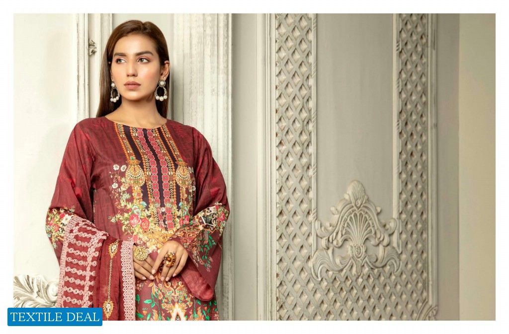 Zebaish Hania Digital Printed Lawn With Embroidered Chiffon Dupatta Catalog