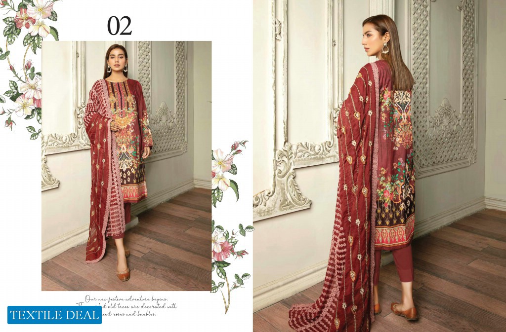 Zebaish Hania Digital Printed Lawn With Embroidered Chiffon Dupatta Catalog