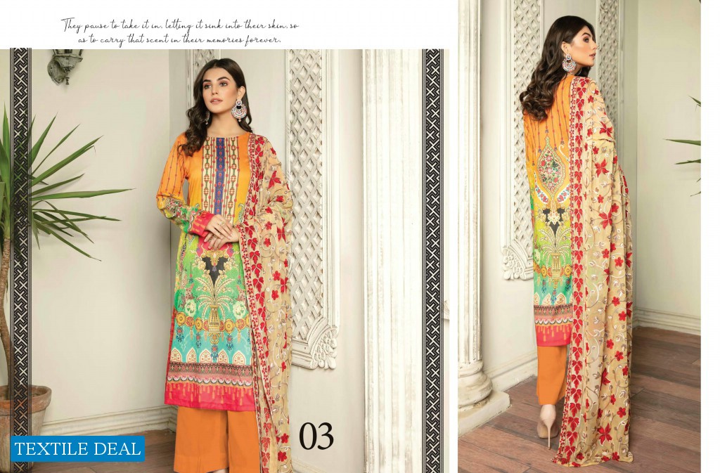 Zebaish Hania Digital Printed Lawn With Embroidered Chiffon Dupatta Catalog