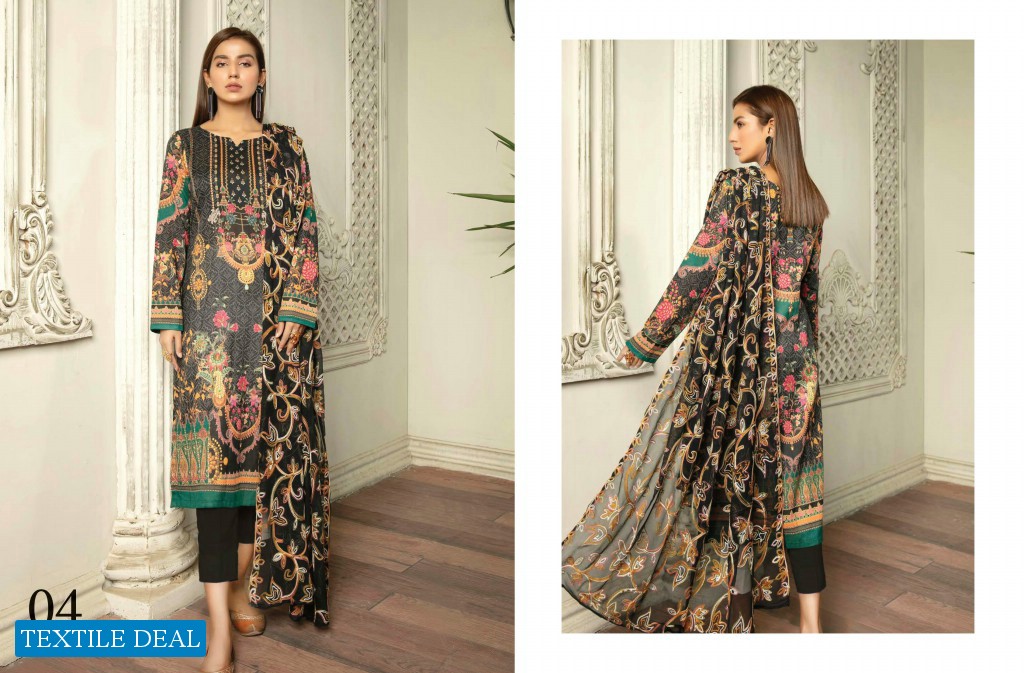 Zebaish Hania Digital Printed Lawn With Embroidered Chiffon Dupatta Catalog