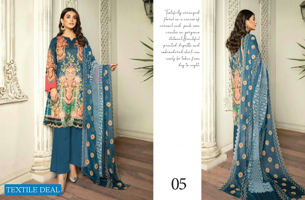 Zebaish Hania Digital Printed Lawn With Embroidered Chiffon Dupatta Catalog