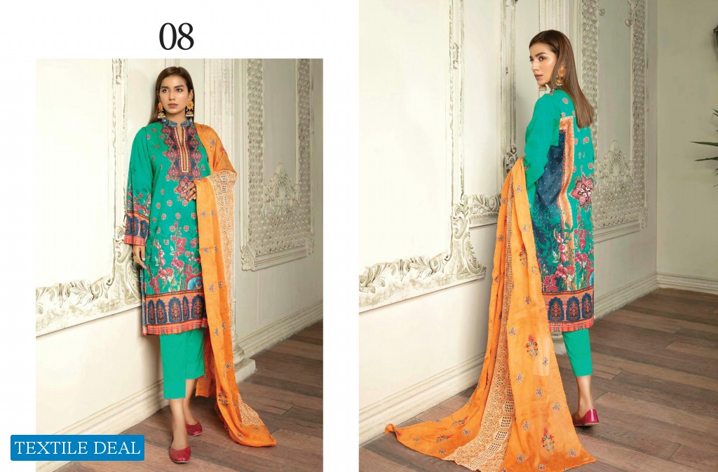 Zebaish Hania Digital Printed Lawn With Embroidered Chiffon Dupatta Catalog