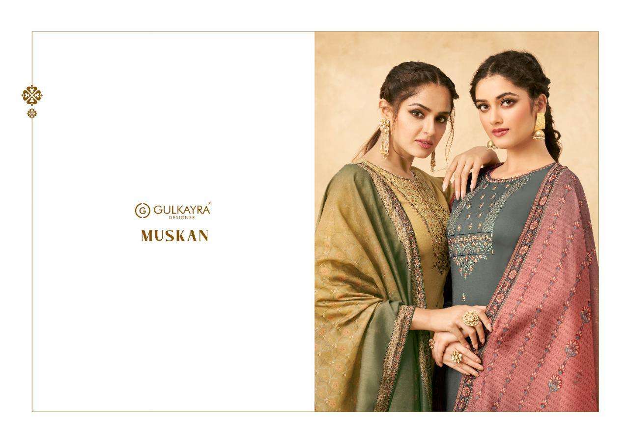 MUSKAN BY GULKAYRA JAM SILK EMBROIDERY DESIGNER SUITS