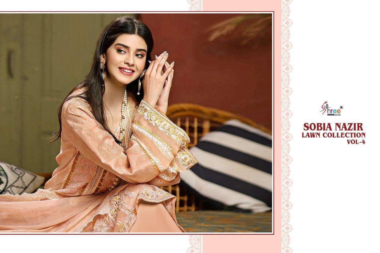 SHREE FABS SOBIA NAZIR LAWN VOL 4 COTTON LAWN PAKISTANI SUITS