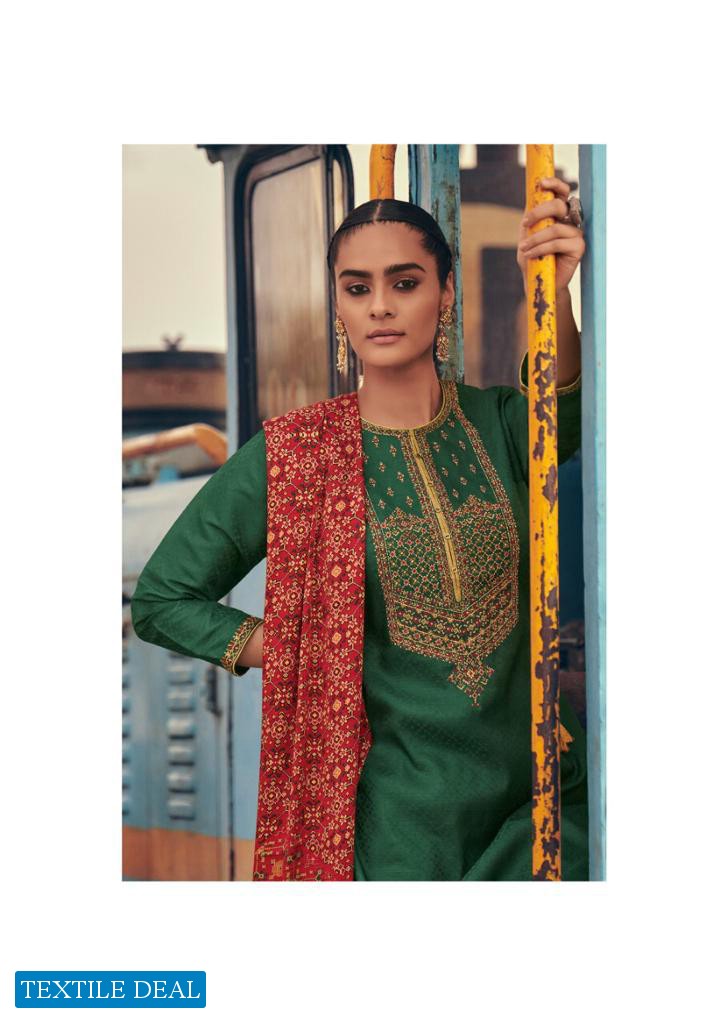 Varsha Ikat Wholesale Shopping Tussar Self Woven With Embroidery Salwar Kameez