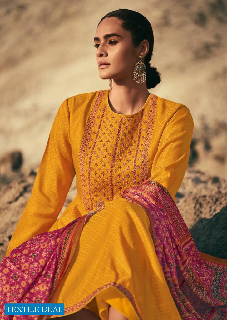 Varsha Ikat Wholesale Shopping Tussar Self Woven With Embroidery Salwar Kameez