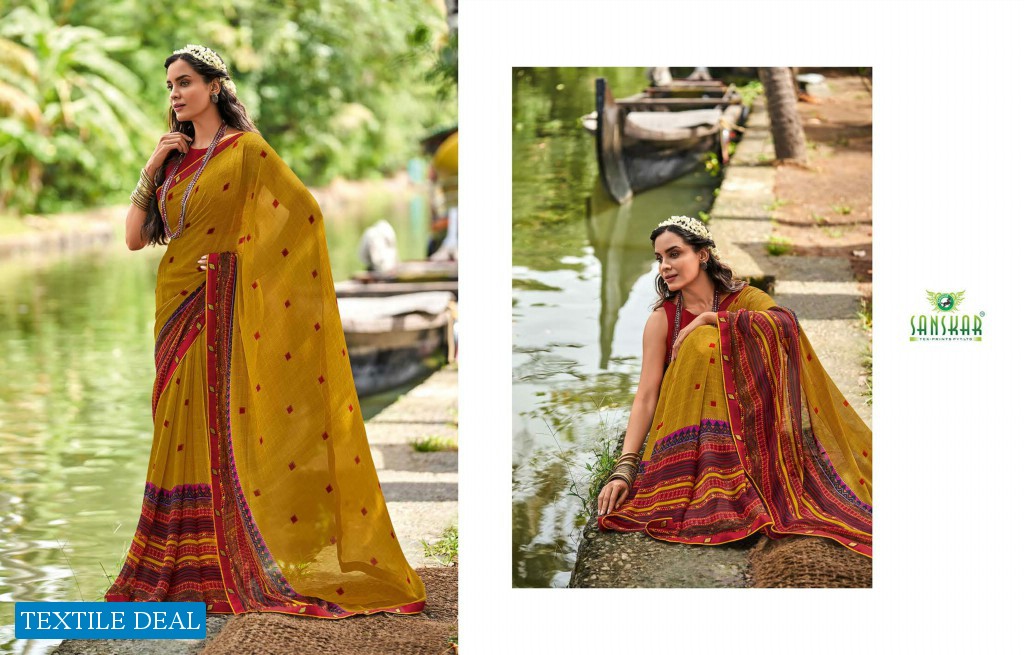 Sanskar Saachi Wholesale Georgette With Fancy Border Sarees