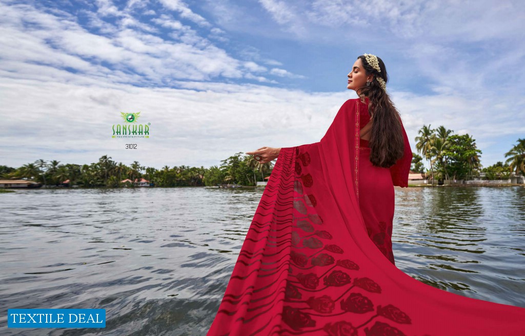 Sanskar Saachi Wholesale Georgette With Fancy Border Sarees