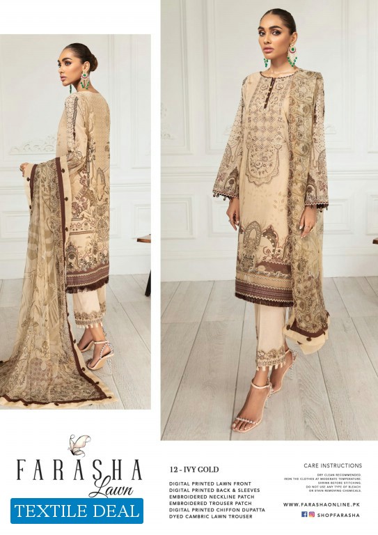 Farasha Embroidered Lawn Collection Vol-III 2021 Wholesale Pakistani Dress In India