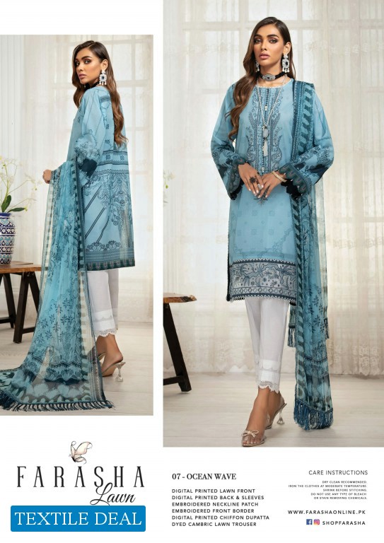 Farasha Embroidered Lawn Collection Vol-III 2021 Wholesale Pakistani Dress In India