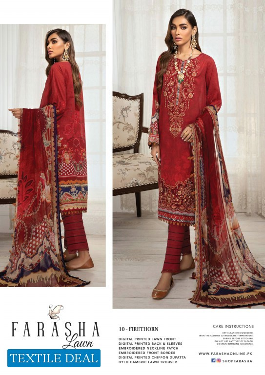 Farasha Embroidered Lawn Collection Vol-III 2021 Wholesale Pakistani Dress In India