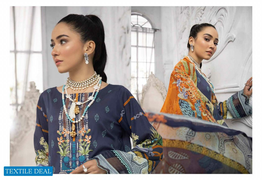 Rang Pasand Vol-2 Wholesale Luxury Digital Printed Embroidered Neck And Bamber Chiffon Dress