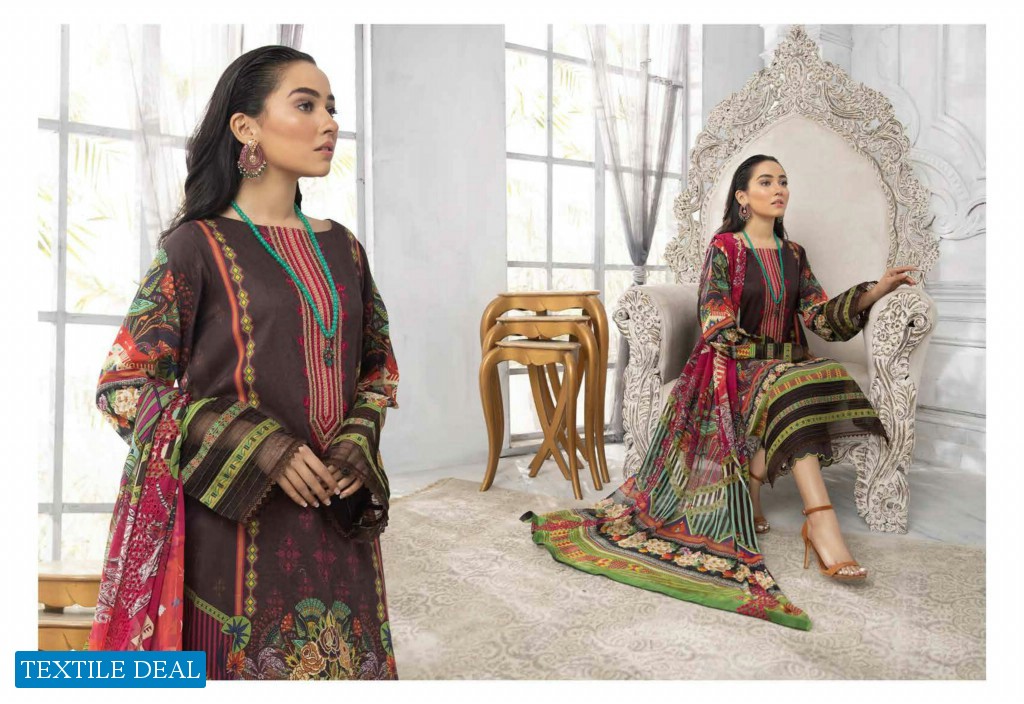 Rang Pasand Vol-2 Wholesale Luxury Digital Printed Embroidered Neck And Bamber Chiffon Dress