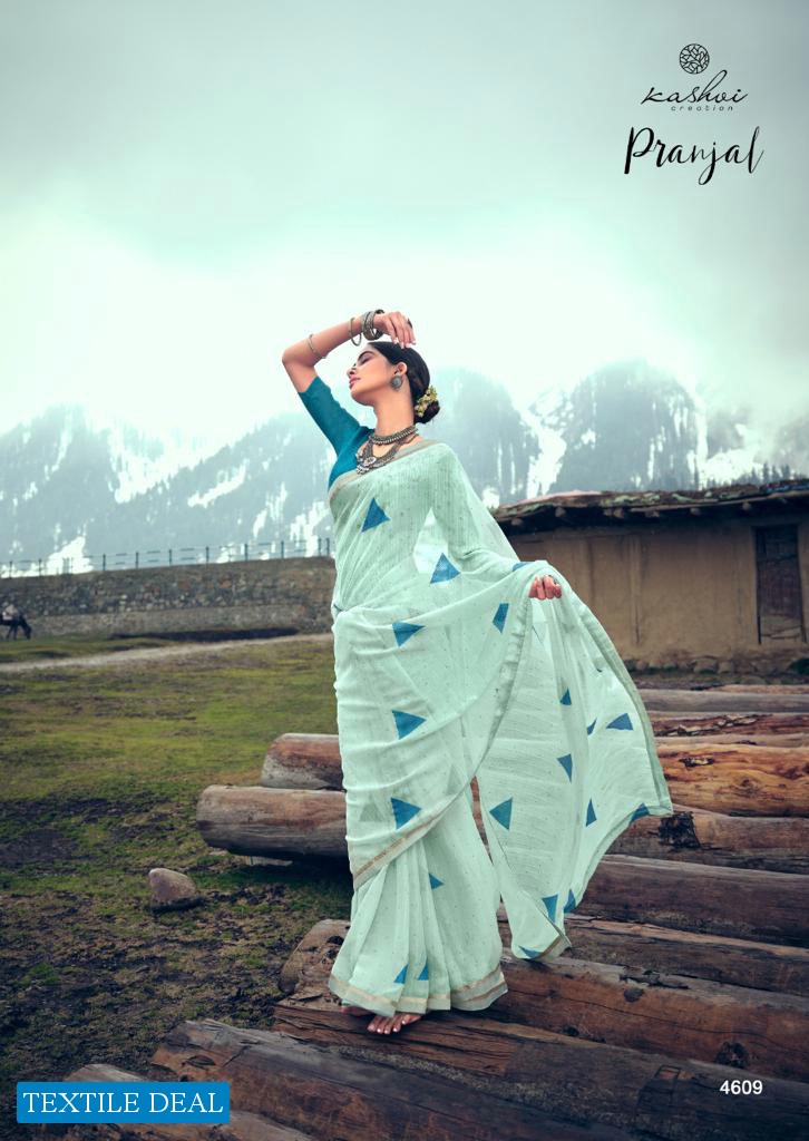 KASHVI CREATION PRANJAL SAHI CHIFFON WITH LACE CONCEPT SARIS CATALOG