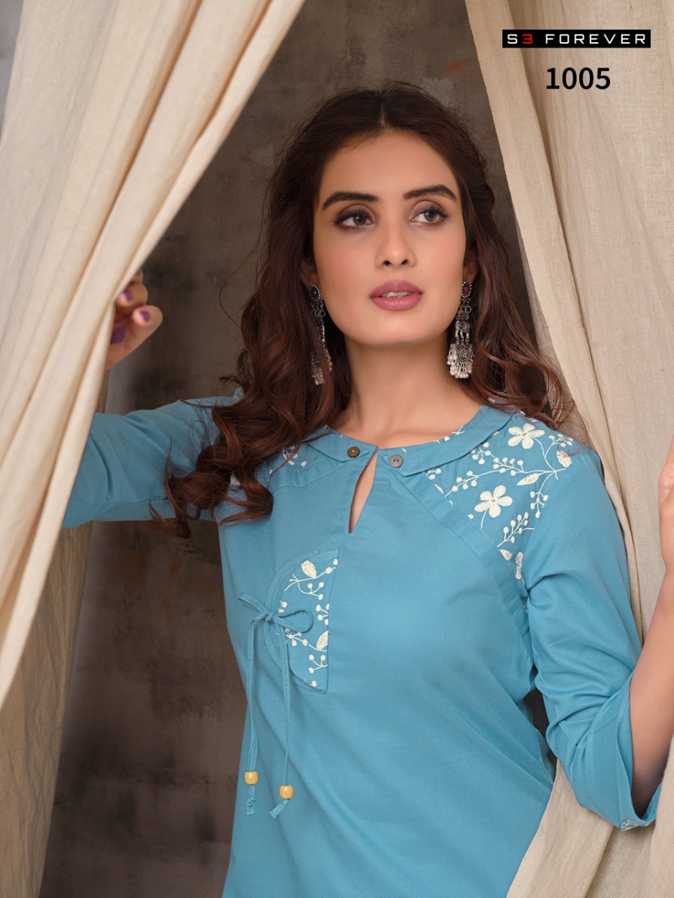 LUCKNOWI BY S3 FOREVER PREMIUM RAYON DESIGNER KURTI WITH PANTS