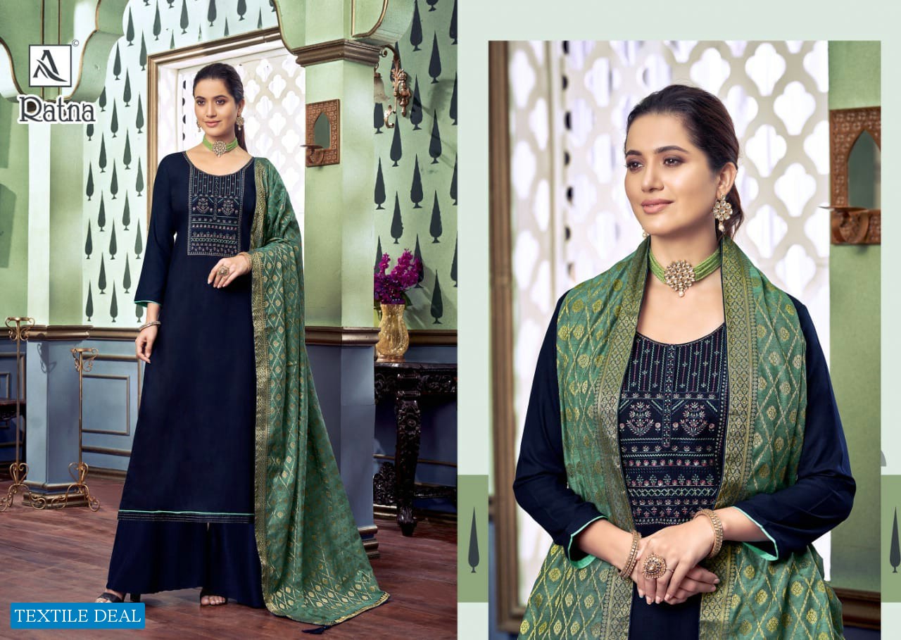 Alok Ratna Wholesale Pure Viscose Embroidery Dress Material