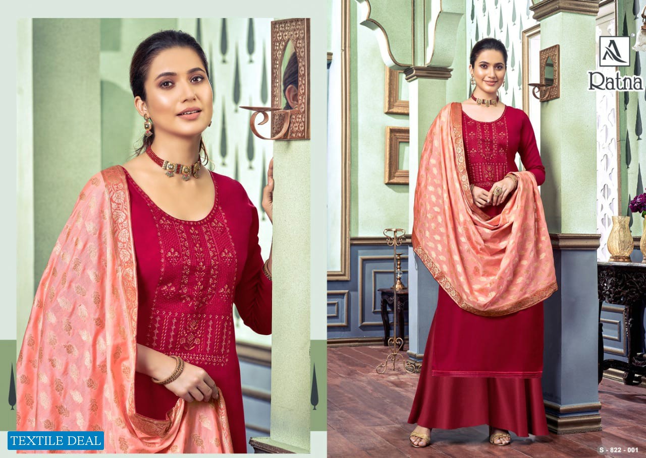 Alok Ratna Wholesale Pure Viscose Embroidery Dress Material