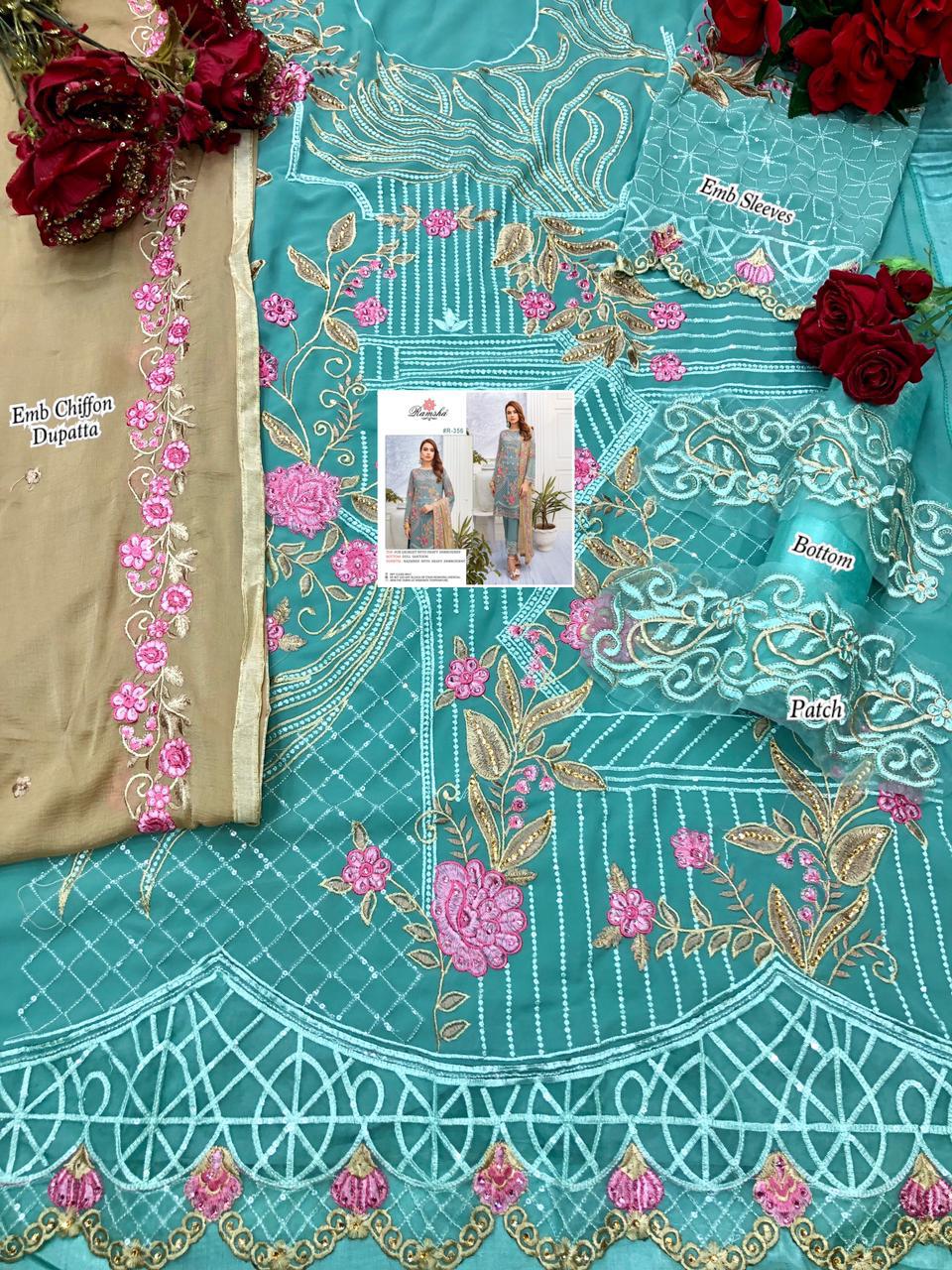 RAMSHA VOL 23 GEORGETTE PAKISTANI FANCY SUITS