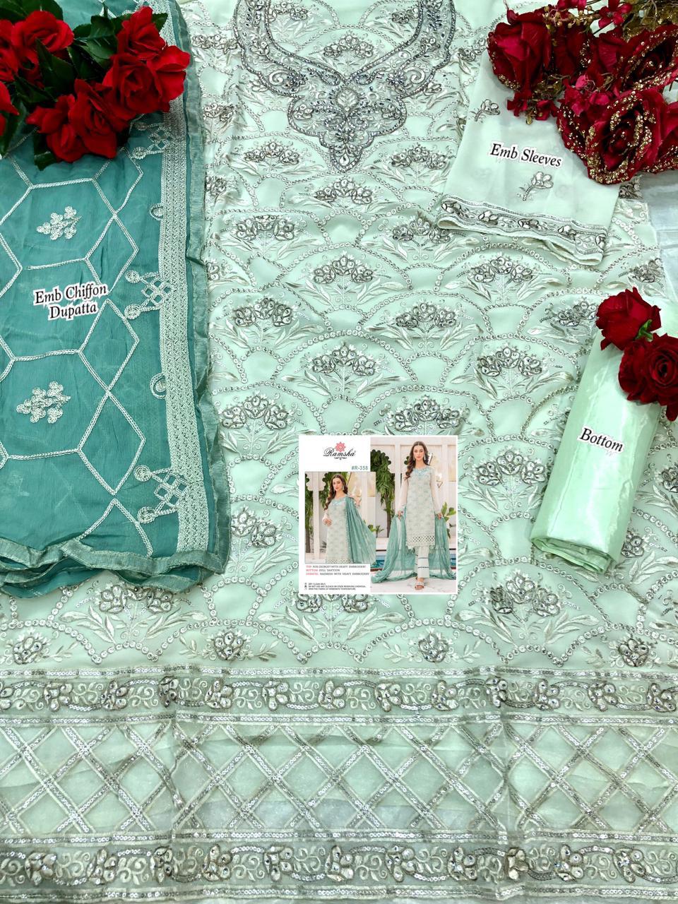 RAMSHA VOL 23 GEORGETTE PAKISTANI FANCY SUITS